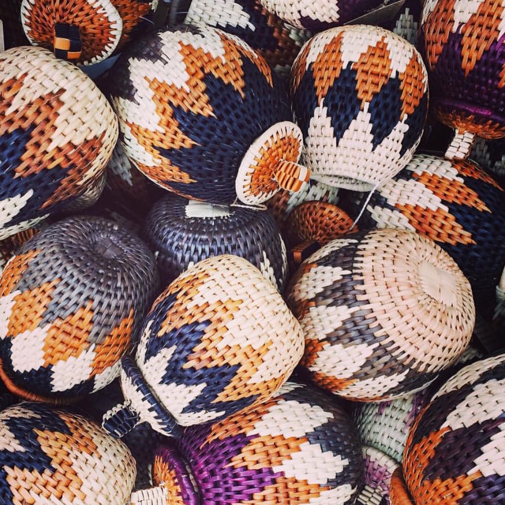 6 Assorted Zulu herb baskets